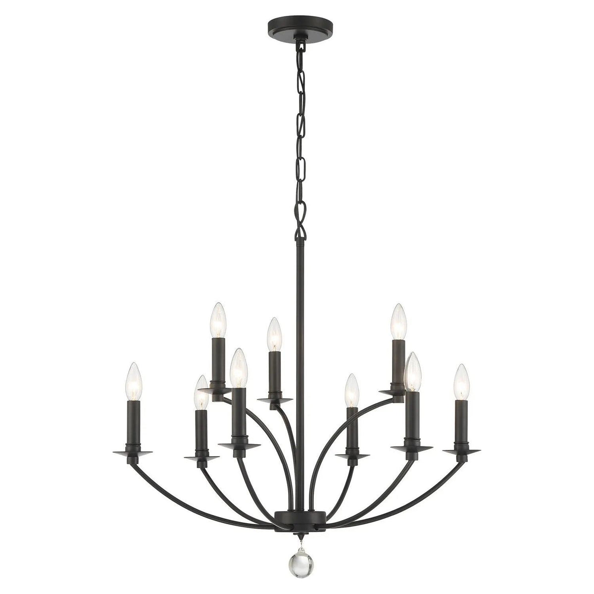 Crystorama - Mila Chandelier - MIL-8012-BK | Montreal Lighting & Hardware