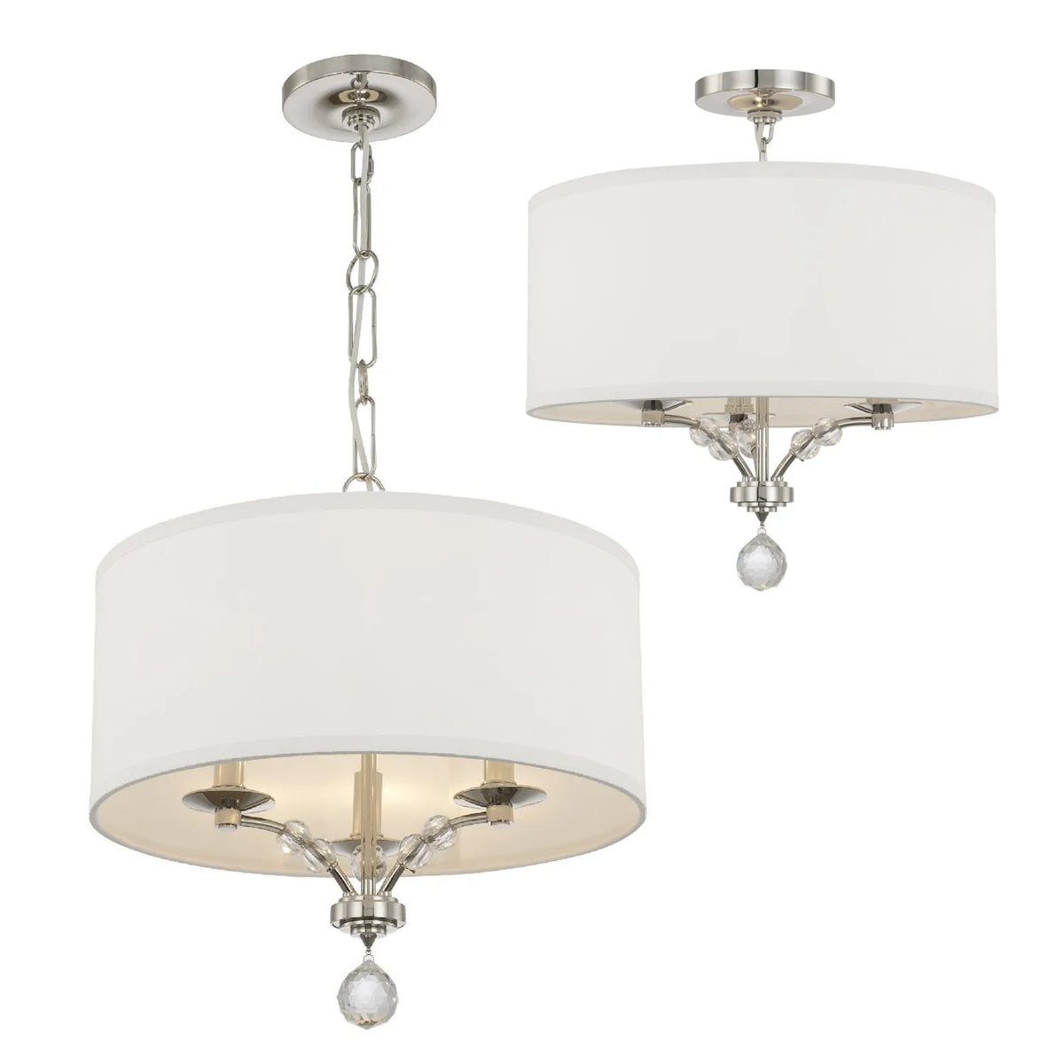 Crystorama - Mirage Three Light Chandelier - 8005-PN | Montreal Lighting & Hardware