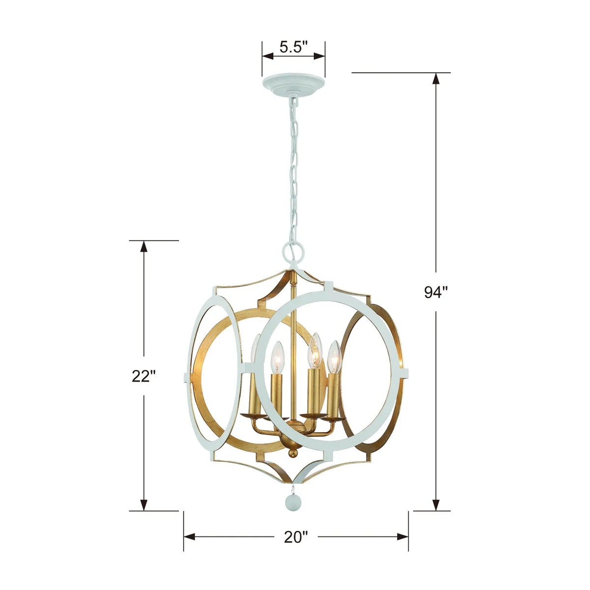 Crystorama - Odelle Four Light Chandelier - ODE-704-BK-GA | Montreal Lighting & Hardware