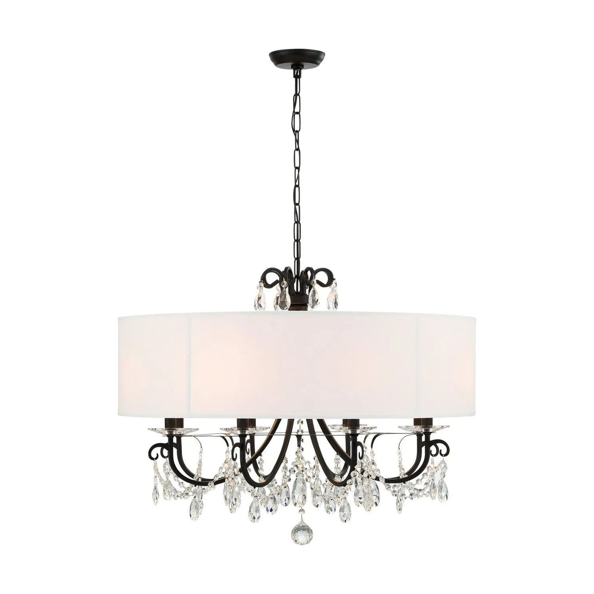 Crystorama - Othello Drum Shade Chandelier - 6628-CH-CL-MWP | Montreal Lighting & Hardware