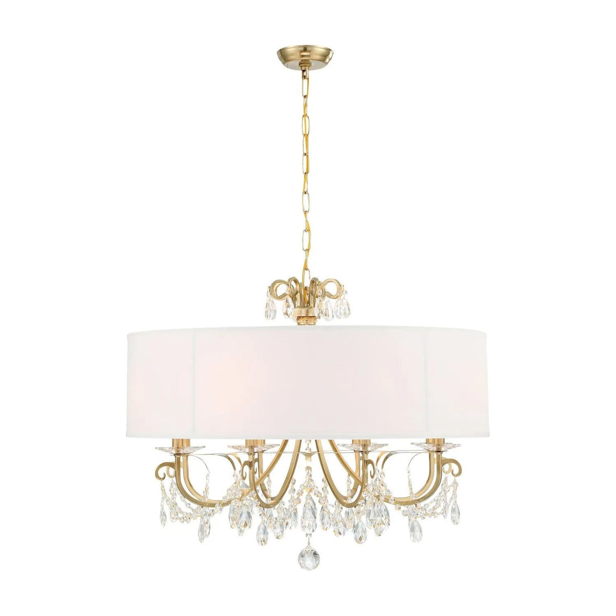 Crystorama - Othello Drum Shade Chandelier - 6628-CH-CL-MWP | Montreal Lighting & Hardware