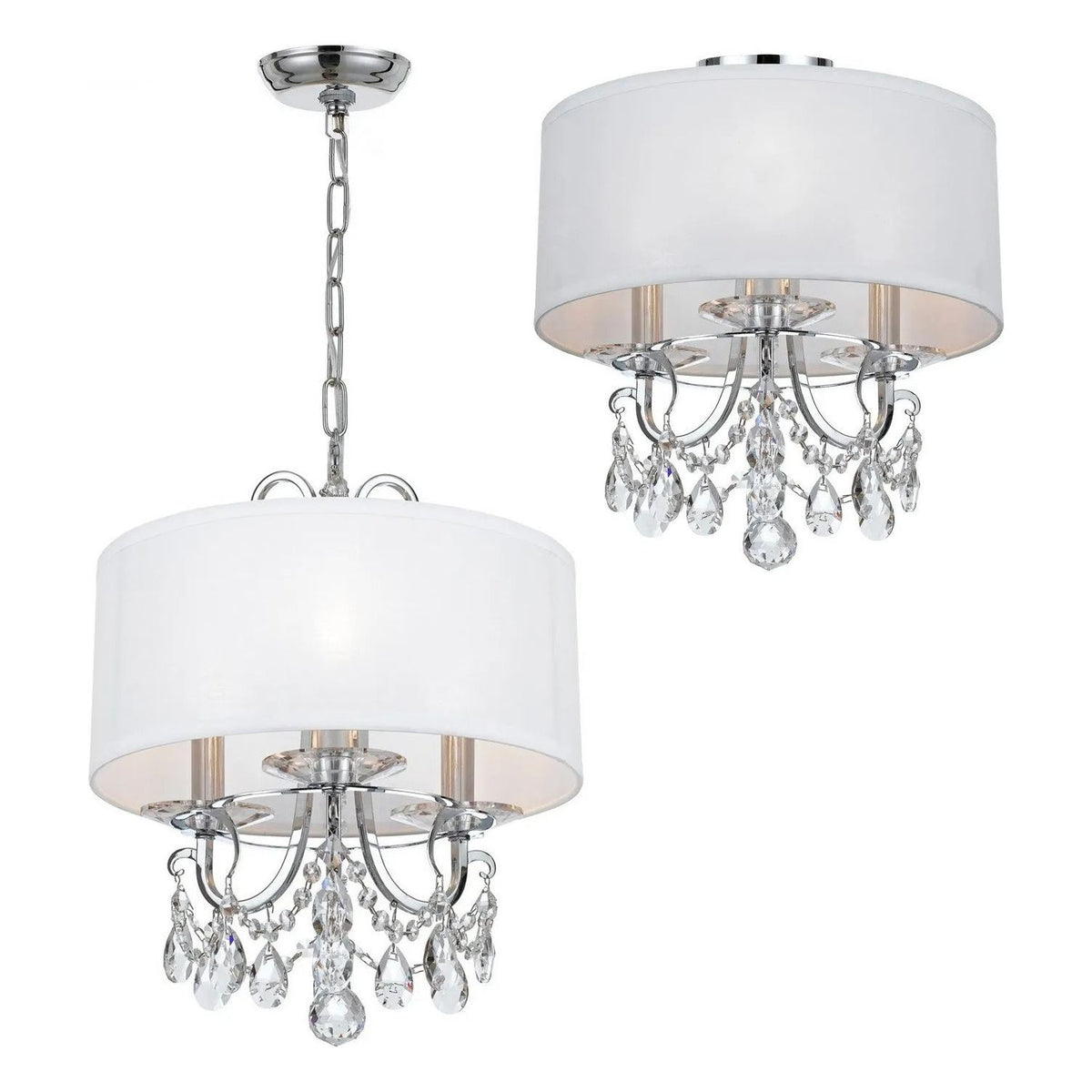 Crystorama - Othello Drum Shade Mini Chandelier - 6623-CH-CL-MWP | Montreal Lighting & Hardware