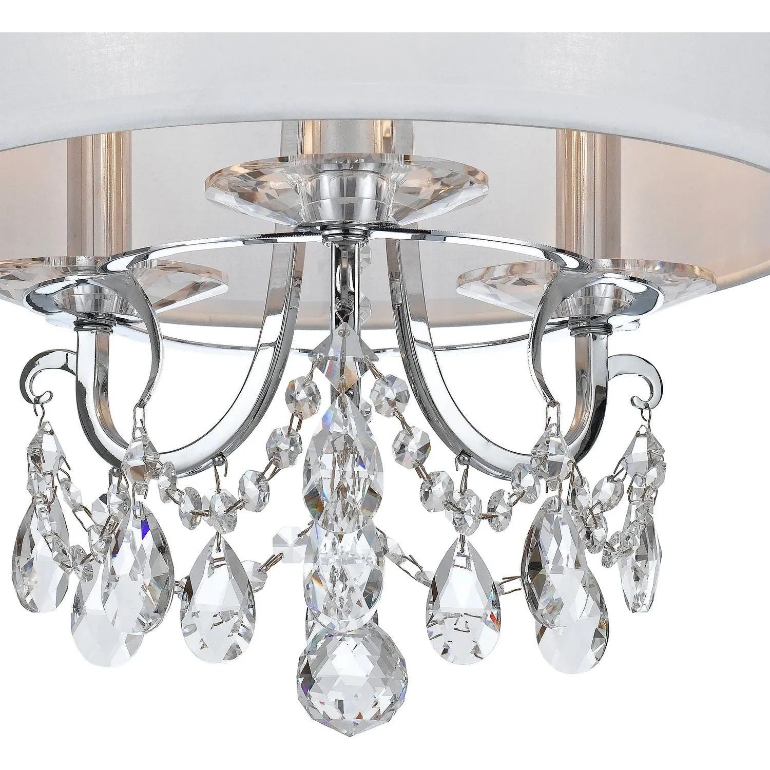 Crystorama - Othello Drum Shade Semi-Flush Mount - 6623-CH-CL-MWP_CEILING | Montreal Lighting & Hardware