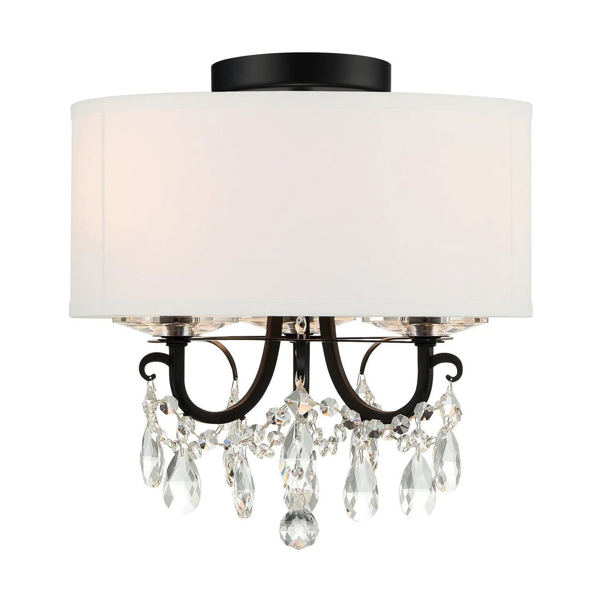 Crystorama - Othello Drum Shade Semi-Flush Mount - 6623-CH-CL-MWP_CEILING | Montreal Lighting & Hardware