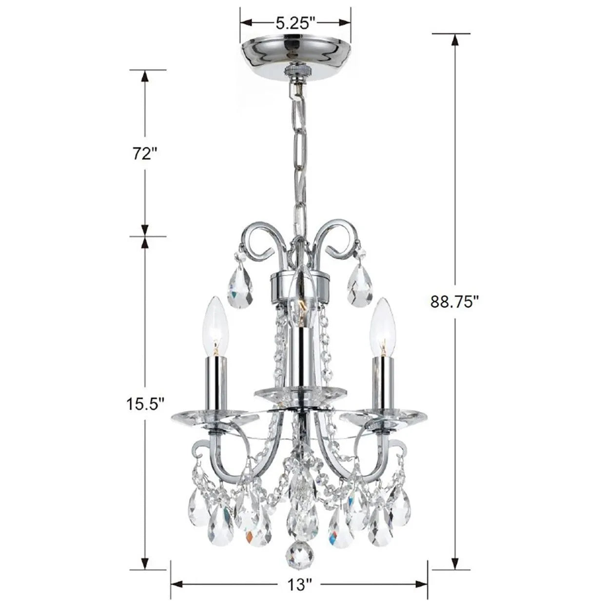 Crystorama - Othello Mini Chandelier - 6823-CH-CL-MWP | Montreal Lighting & Hardware