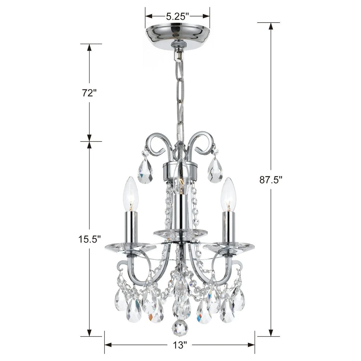 Crystorama - Othello Mini Chandelier - 6823-CH-CL-MWP | Montreal Lighting & Hardware