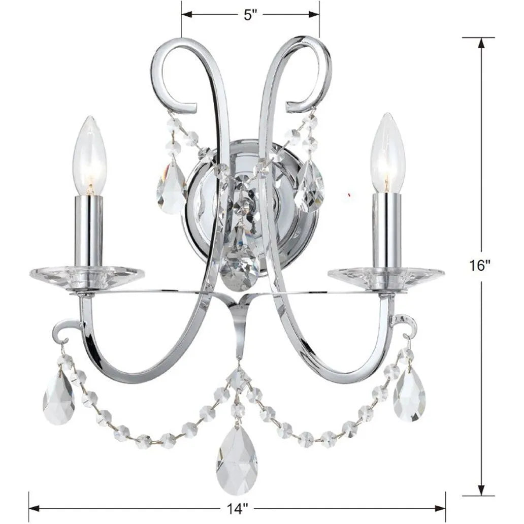 Crystorama - Othello Wall Sconce - 6822-CH-CL-MWP | Montreal Lighting & Hardware