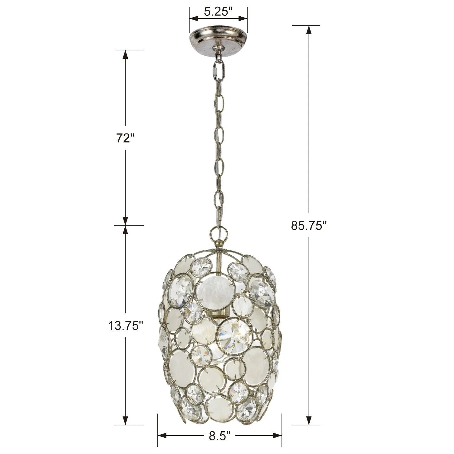 Crystorama - Palla One Light Mini Chandelier - 523-SA | Montreal Lighting & Hardware