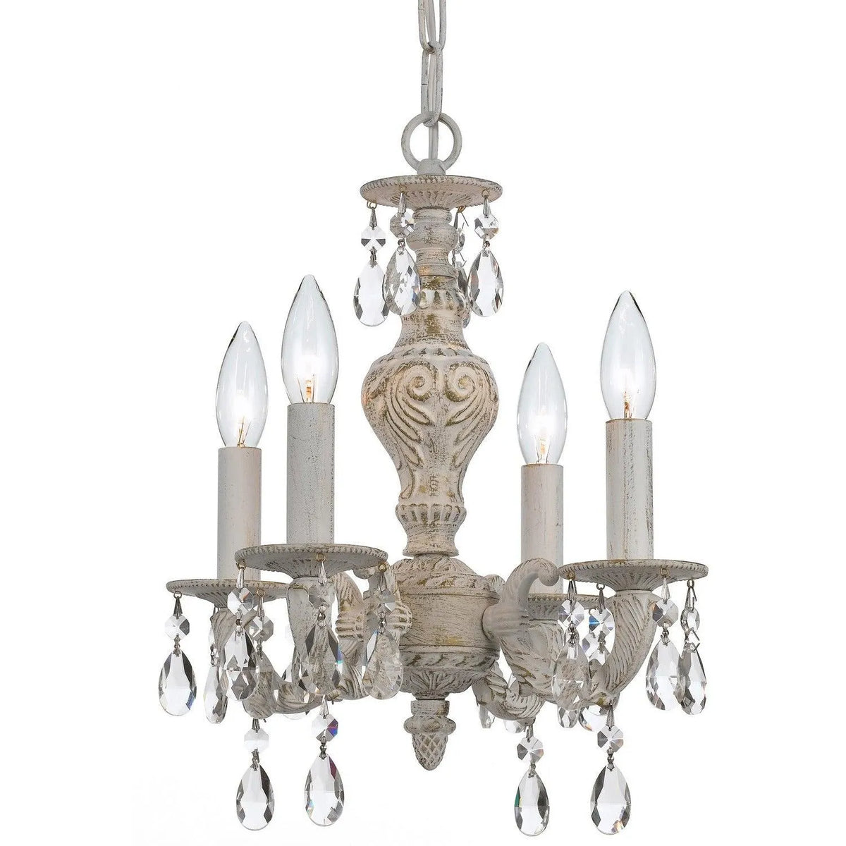 Crystorama - Paris Market Four Light Mini Chandelier - 5024-AW-CL-MWP | Montreal Lighting & Hardware