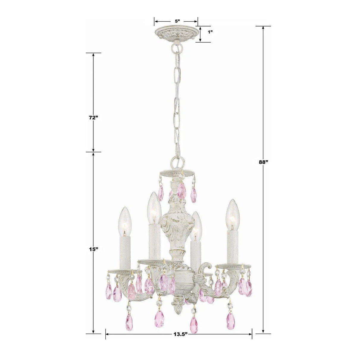 Crystorama - Paris Market Four Light Mini Chandelier - 5024-AW-CL-MWP | Montreal Lighting & Hardware