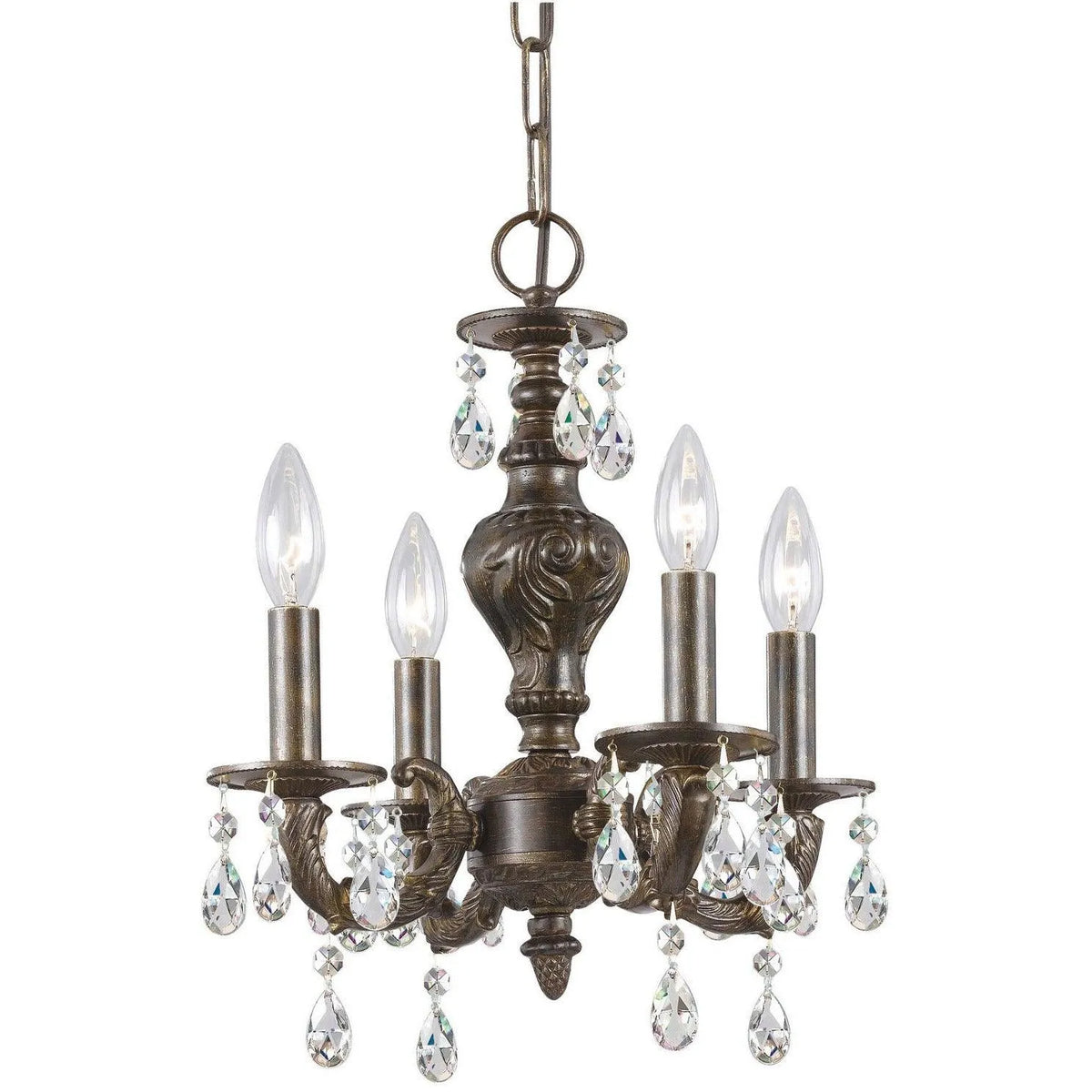 Crystorama - Paris Market Four Light Mini Chandelier - 5024-VB-CL-MWP | Montreal Lighting & Hardware