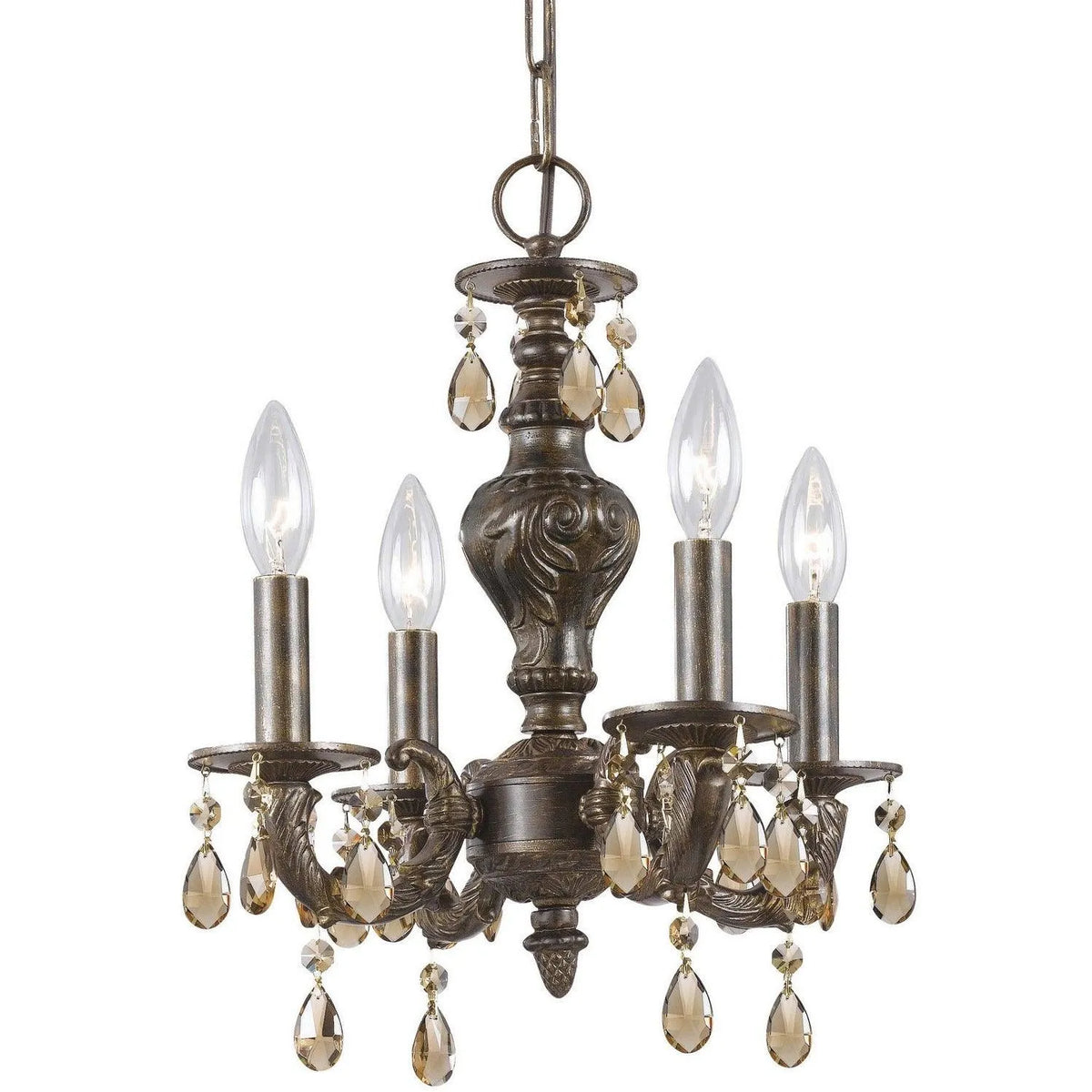 Crystorama - Paris Market Four Light Mini Chandelier - 5024-VB-GT-MWP | Montreal Lighting & Hardware