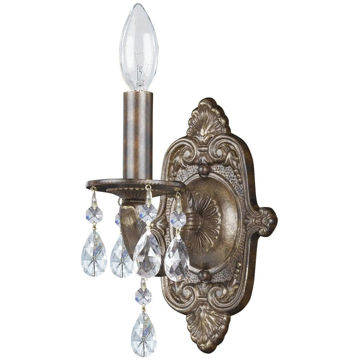 Crystorama - Paris Market One Light Wall Mount - 5021-VB-CL-SAQ | Montreal Lighting & Hardware