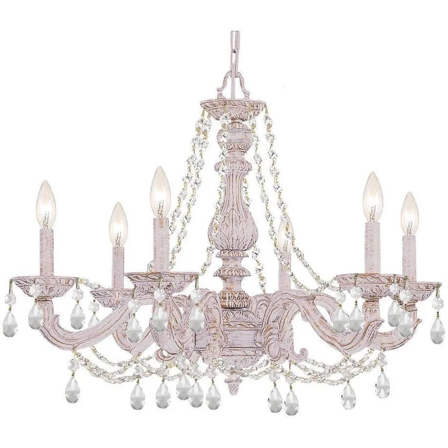 Crystorama - Paris Market Six Light Chandelier - 5026-AW-CL-MWP | Montreal Lighting & Hardware