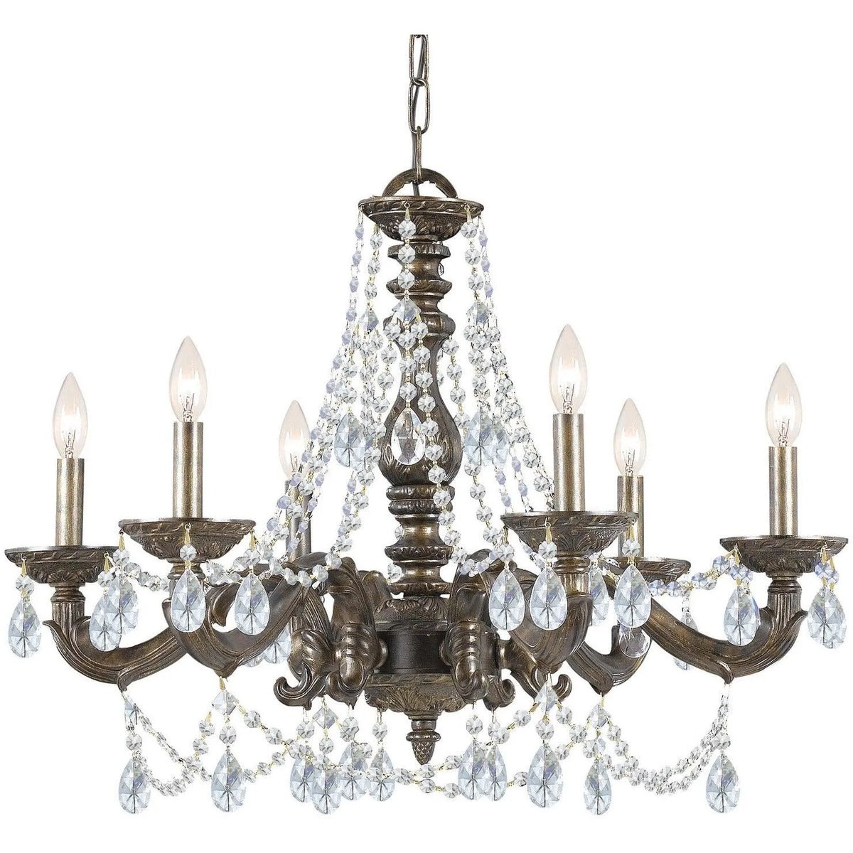 Crystorama - Paris Market Six Light Chandelier - 5026-VB-CL-MWP | Montreal Lighting & Hardware