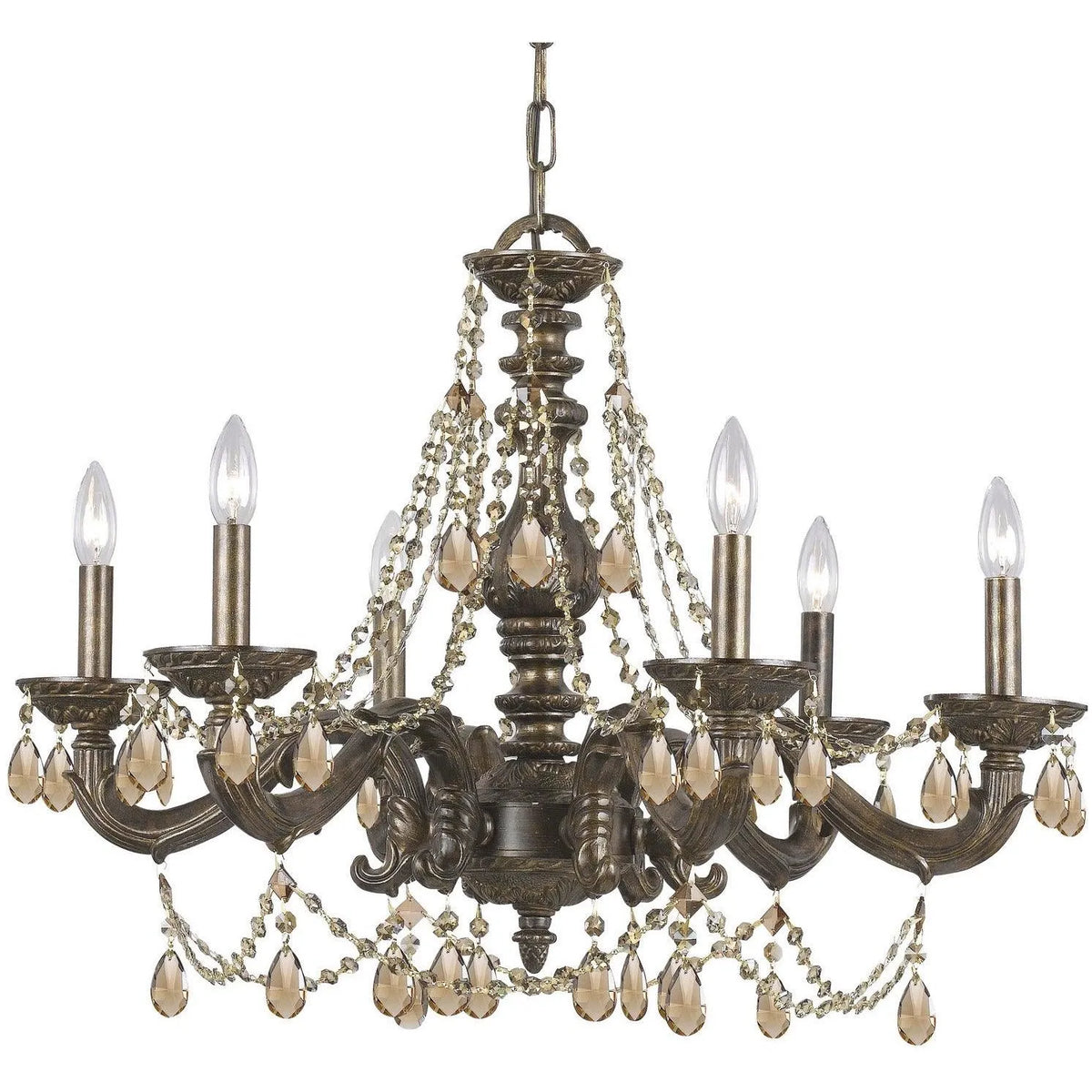 Crystorama - Paris Market Six Light Chandelier - 5026-VB-GT-MWP | Montreal Lighting & Hardware