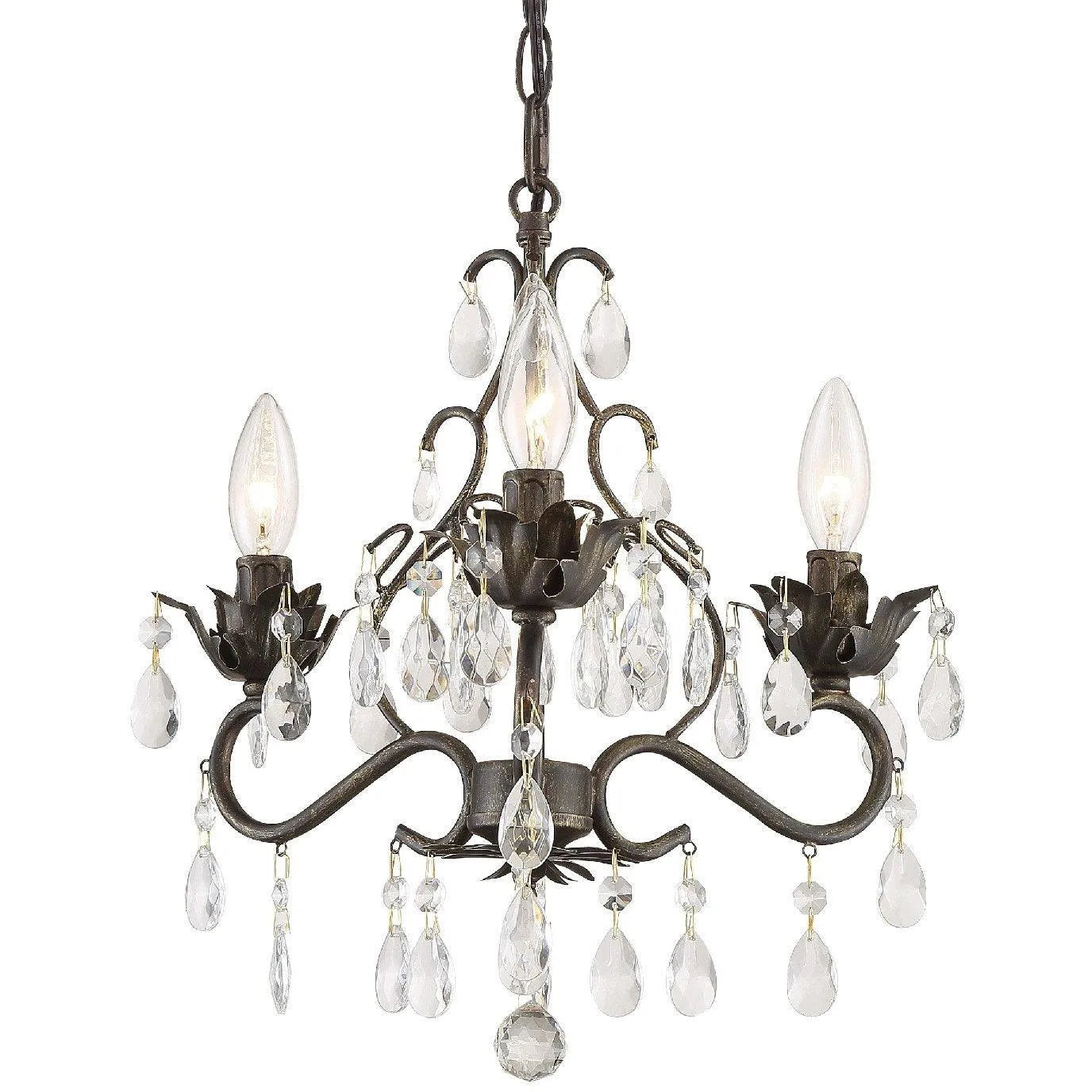 Crystorama - Paris Market Three Light Mini Chandelier - 4534-EB-CL-MWP | Montreal Lighting & Hardware