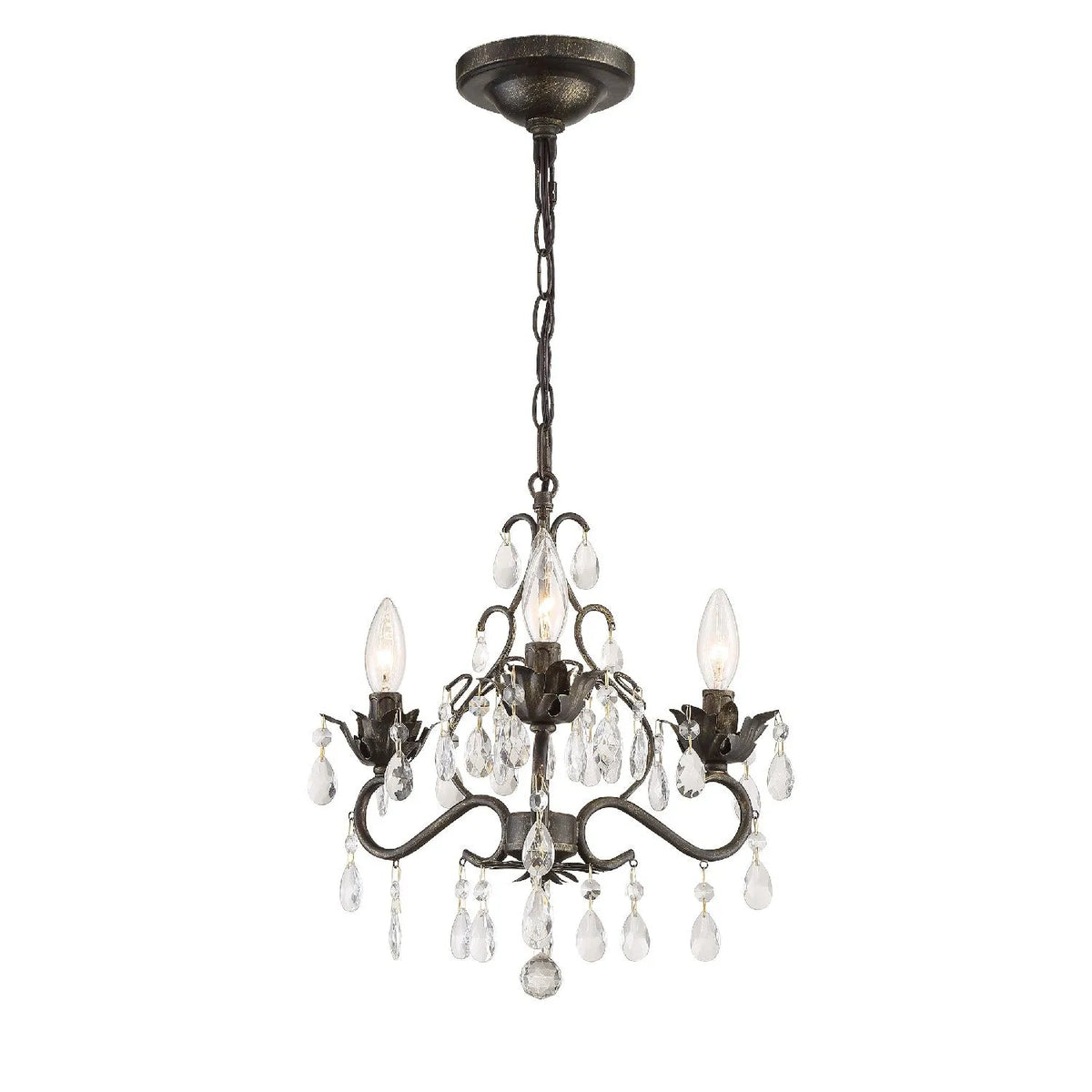 Crystorama - Paris Market Three Light Mini Chandelier - 4534-EB-CL-MWP | Montreal Lighting & Hardware