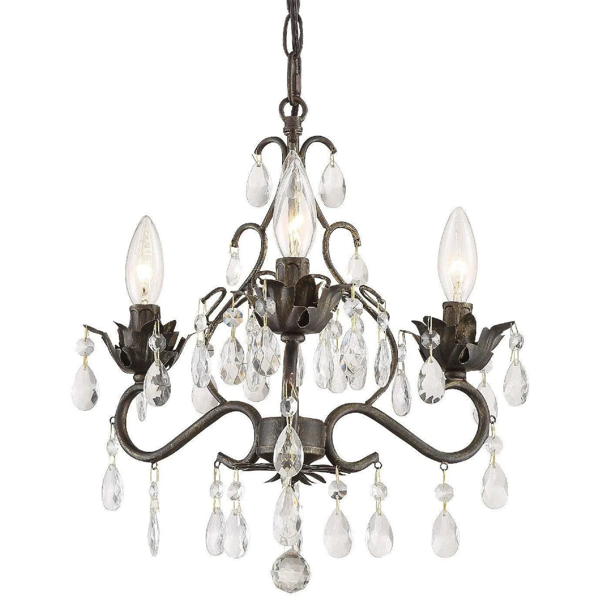 Crystorama - Paris Market Three Light Mini Chandelier - 4534-EB-CL-S | Montreal Lighting & Hardware