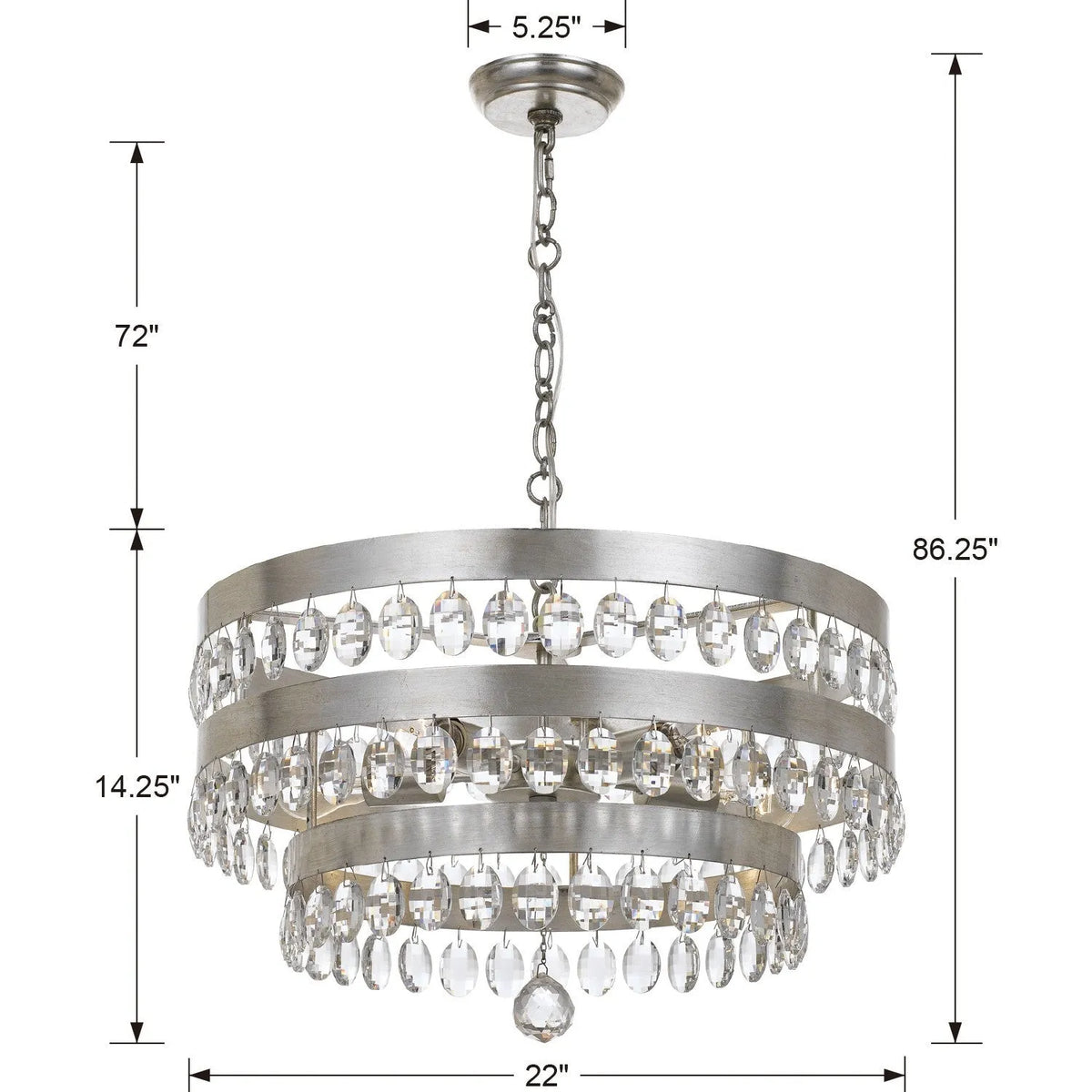 Crystorama - Perla Five Light Chandelier - 6106-GA | Montreal Lighting & Hardware