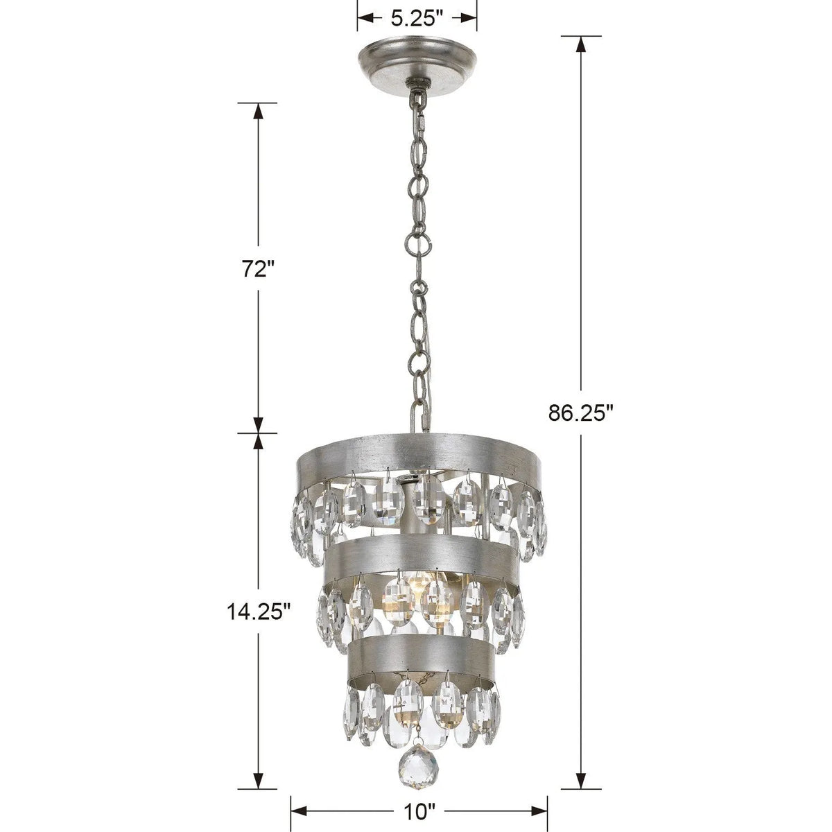 Crystorama - Perla One Light Mini Chandelier - 6103-GA | Montreal Lighting & Hardware