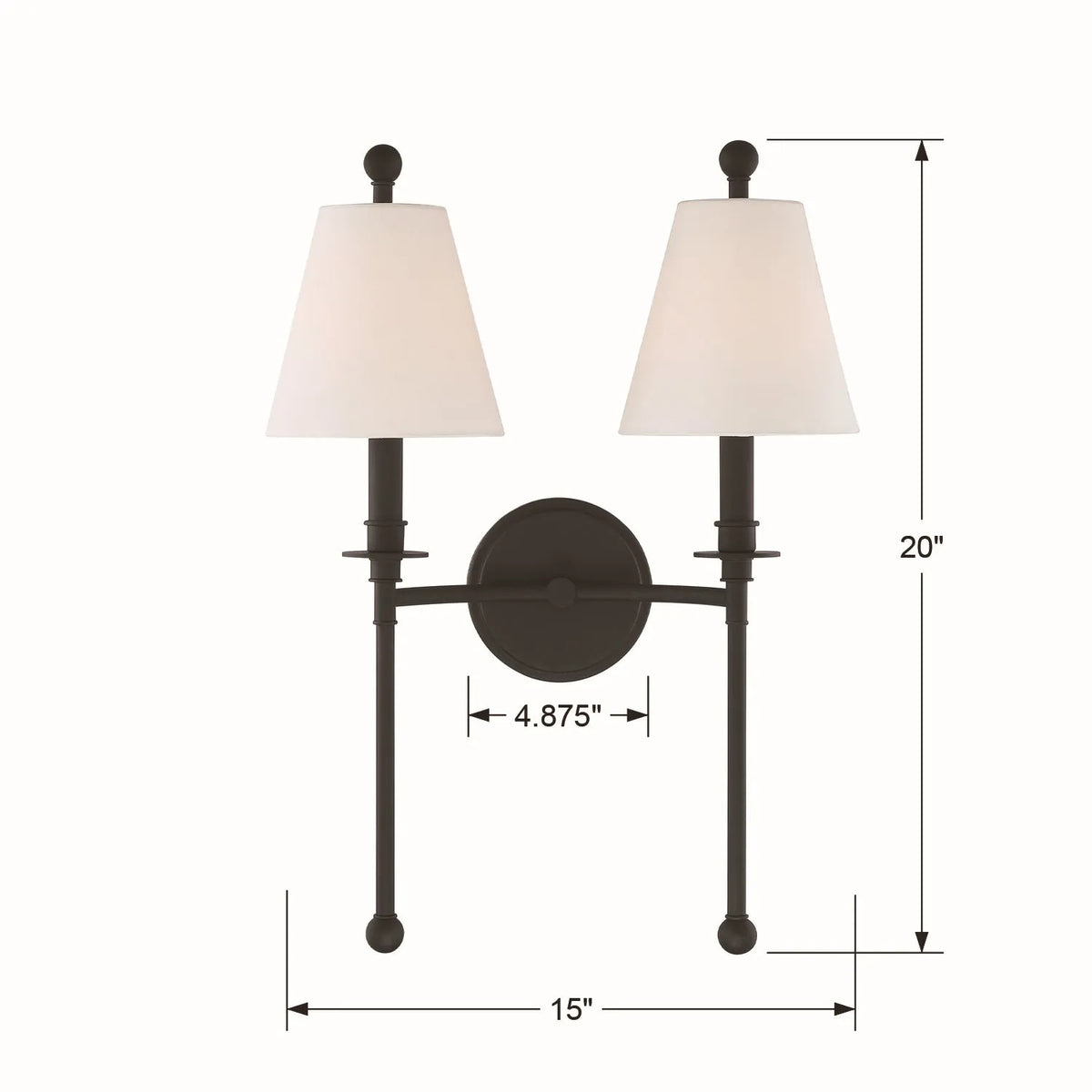 Crystorama - Riverdale Two Light Wall Mount - RIV-383-AG | Montreal Lighting & Hardware