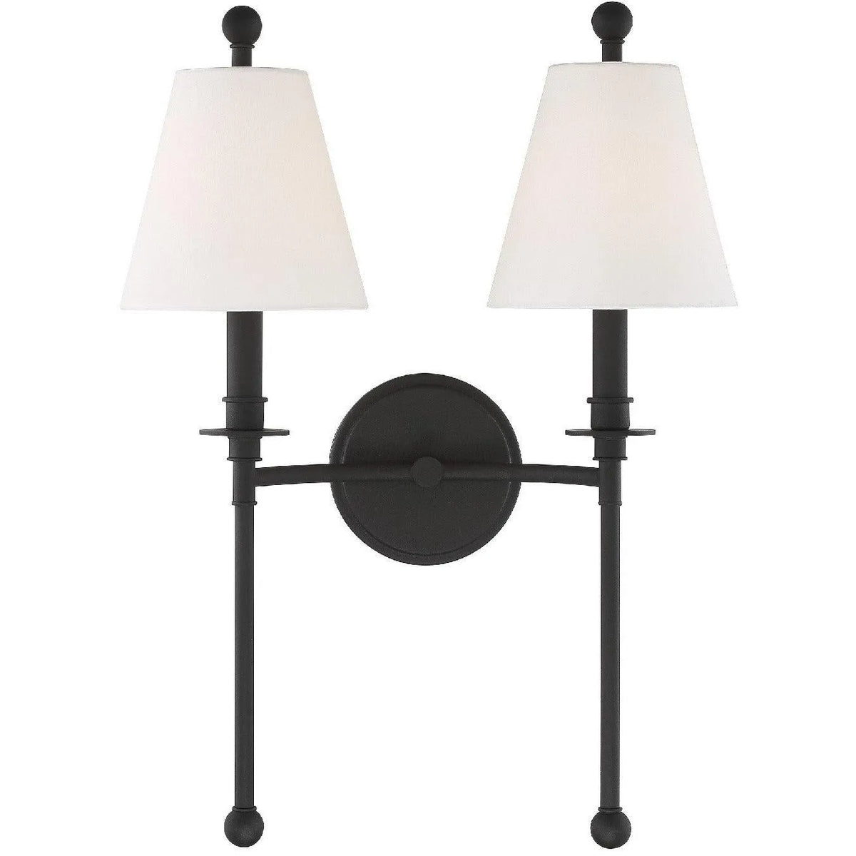 Crystorama - Riverdale Two Light Wall Mount - RIV-383-BF | Montreal Lighting & Hardware