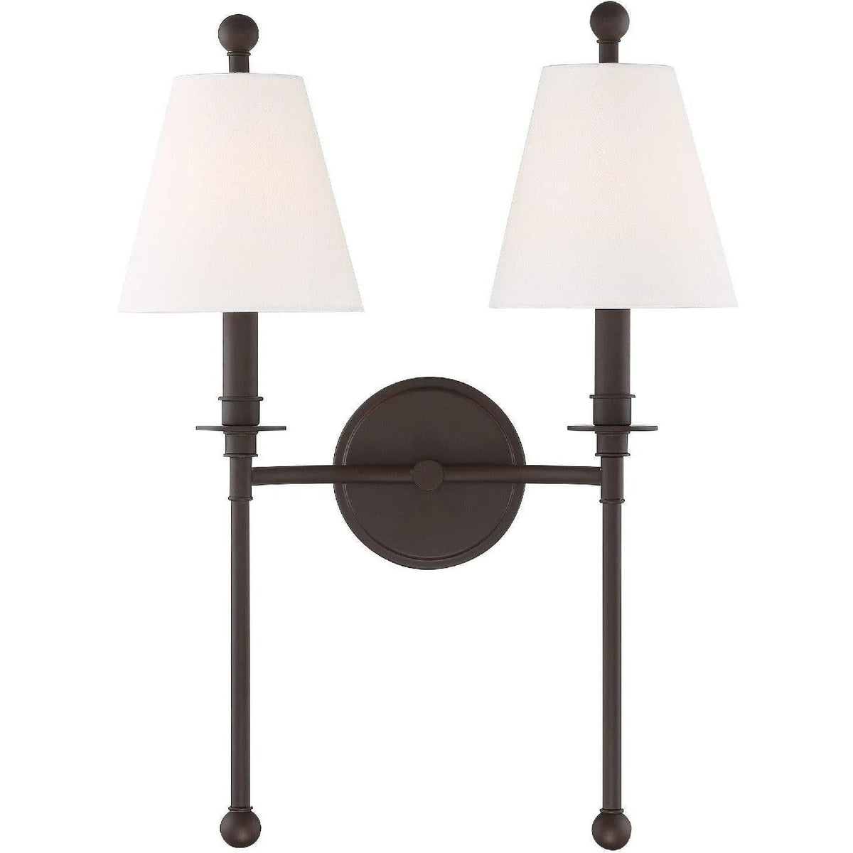 Crystorama - Riverdale Two Light Wall Mount - RIV-383-DB | Montreal Lighting & Hardware