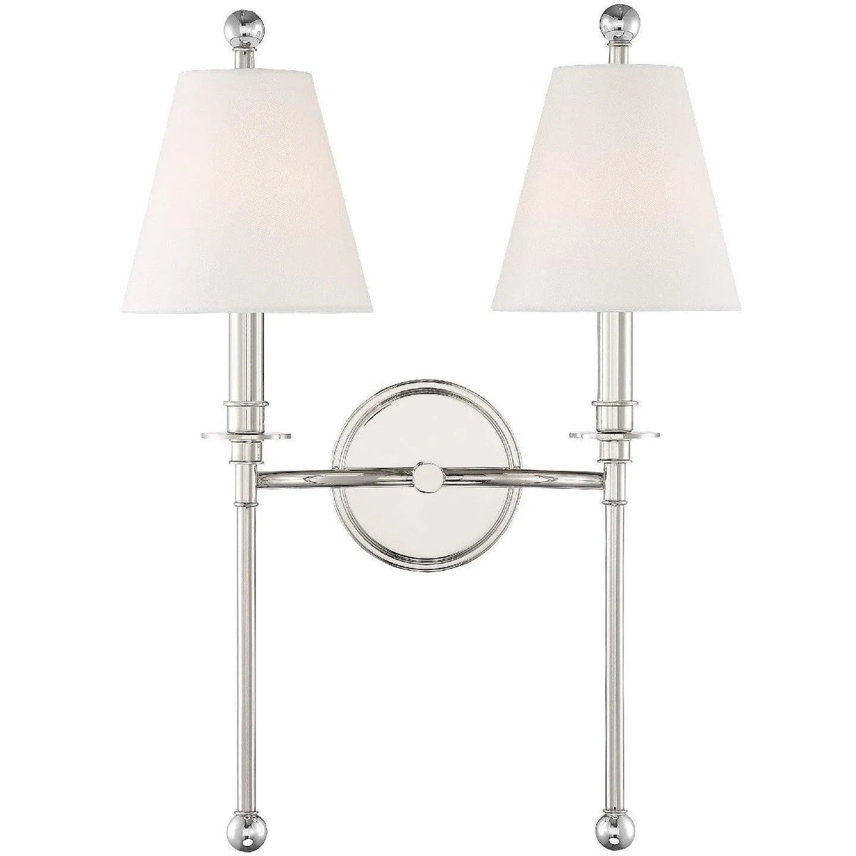 Crystorama - Riverdale Two Light Wall Mount - RIV-383-PN | Montreal Lighting & Hardware