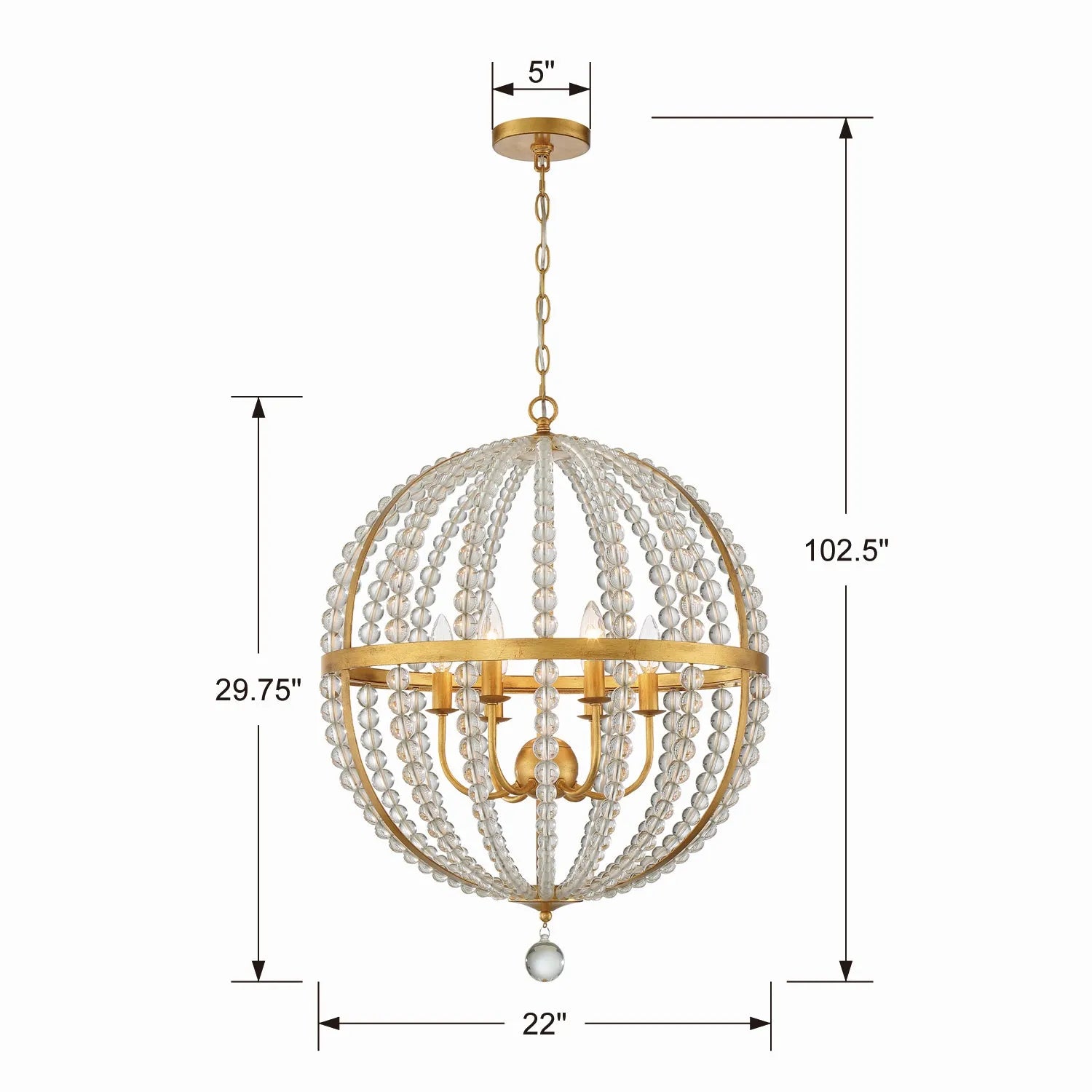 Crystorama - Roxy Six Light Chandelier - ROX-A9006-GA | Montreal Lighting & Hardware