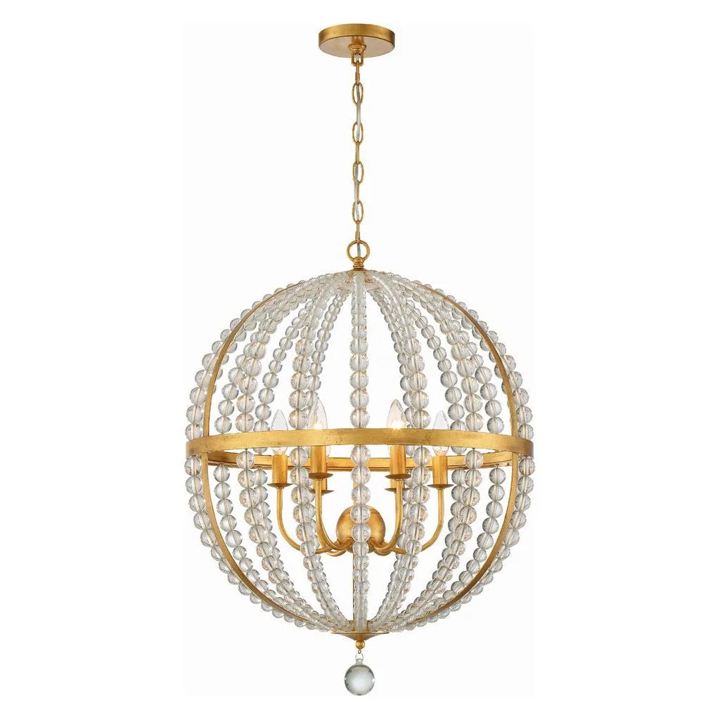 Crystorama - Roxy Six Light Chandelier - ROX-A9006-GA | Montreal Lighting & Hardware