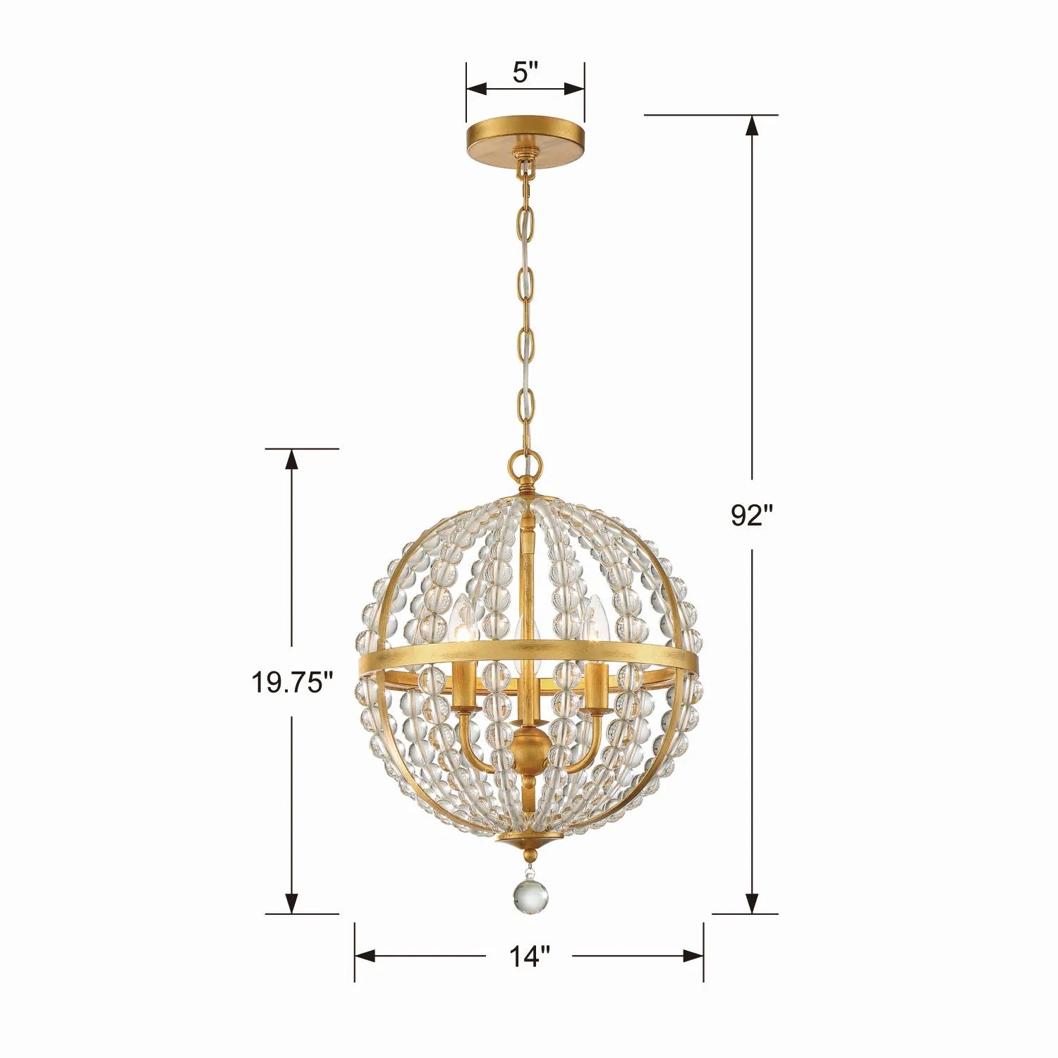 Crystorama - Roxy Three Light Chandelier - ROX-A9003-GA | Montreal Lighting & Hardware