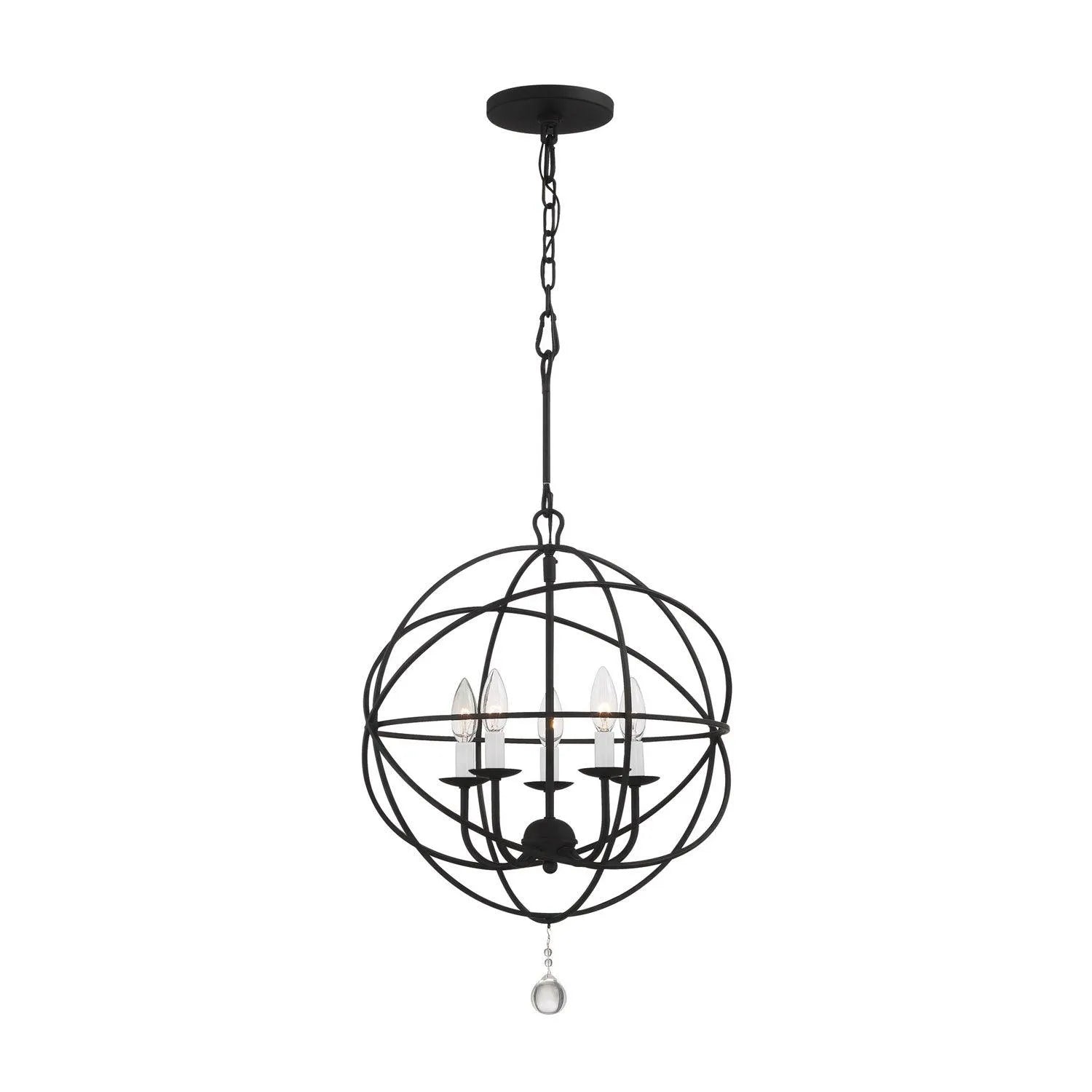 Crystorama - Solaris Five Light Mini Chandelier - 9224-BK | Montreal Lighting & Hardware