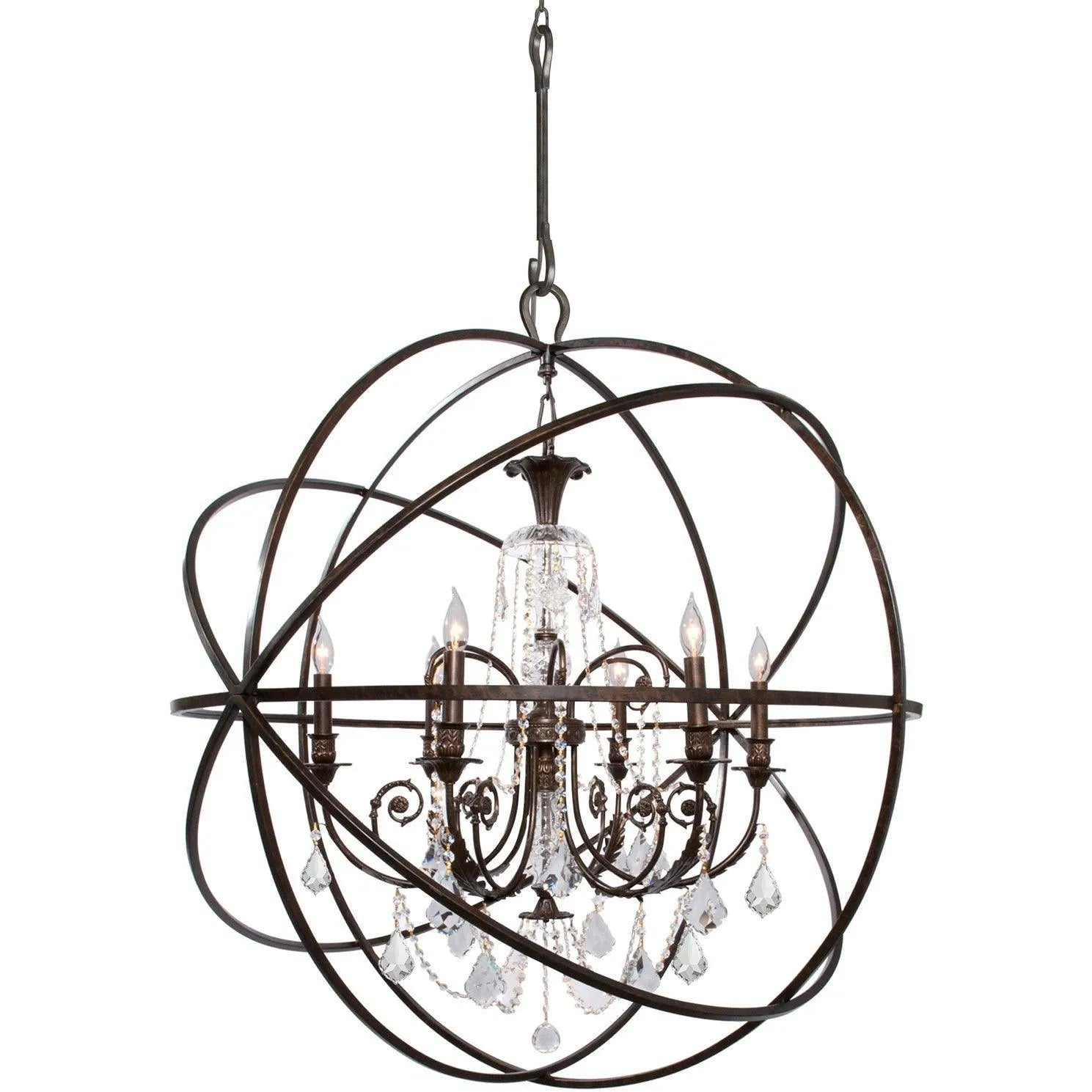 Crystorama - Solaris Six Light Chandelier - 9219-EB-CL-MWP | Montreal Lighting & Hardware