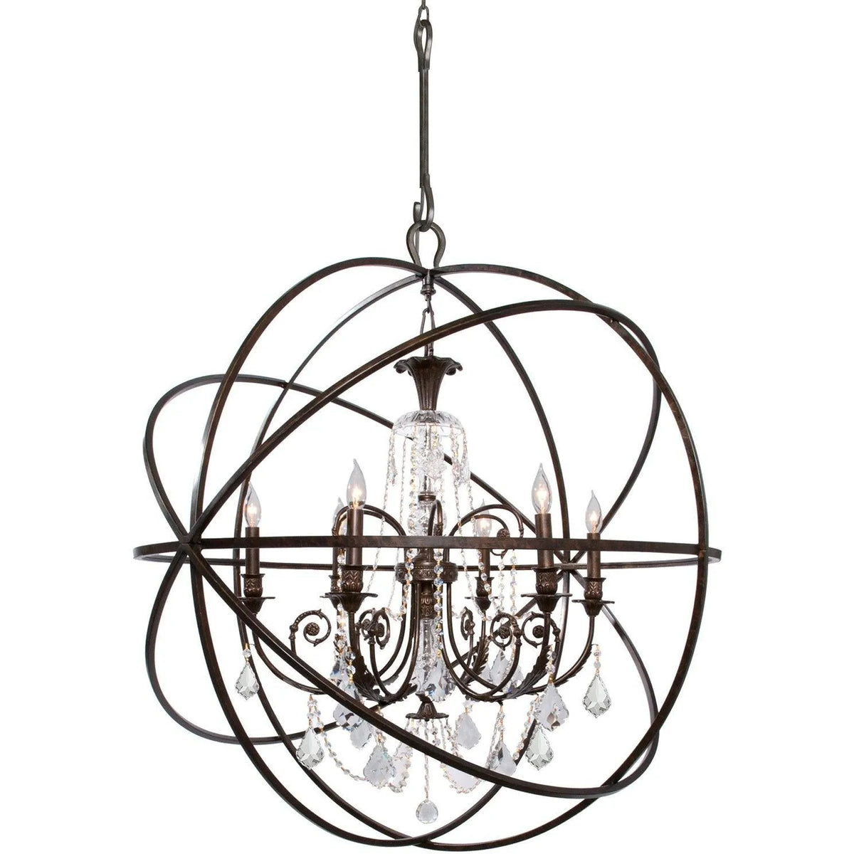 Crystorama - Solaris Six Light Chandelier - 9219-EB-CL-MWP | Montreal Lighting & Hardware