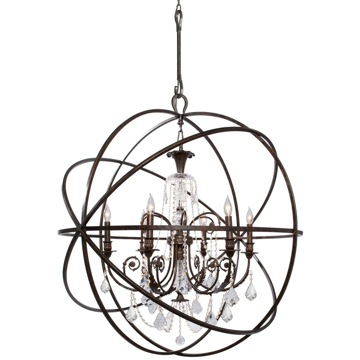 Crystorama - Solaris Six Light Chandelier - 9219-EB-CL-SAQ | Montreal Lighting & Hardware