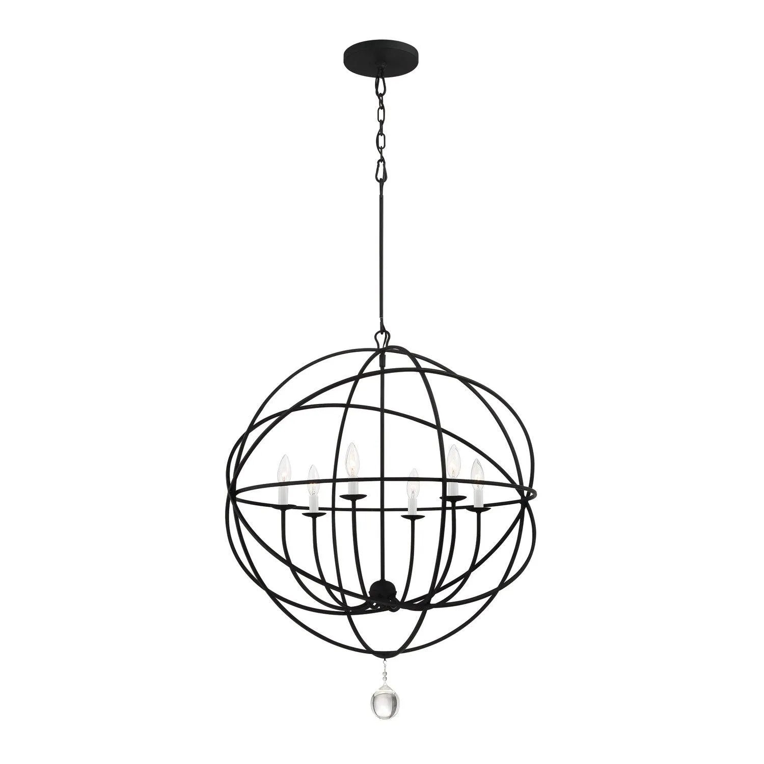 Crystorama - Solaris Six Light Chandelier - 9226-BK | Montreal Lighting & Hardware