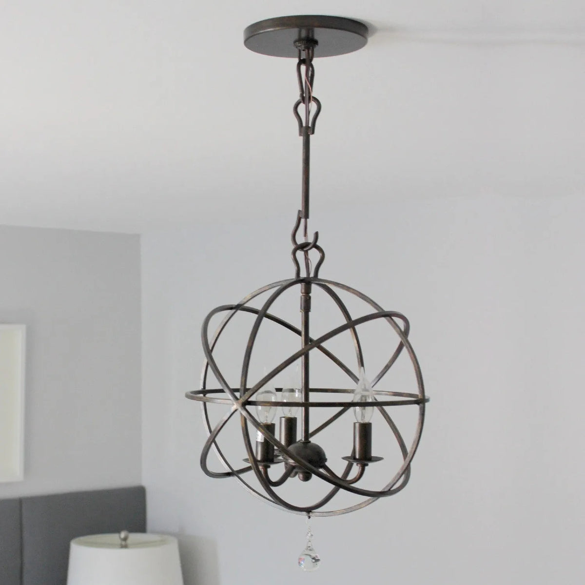 Crystorama - Solaris Three Light Mini Chandelier - 9225-EB | Montreal Lighting & Hardware