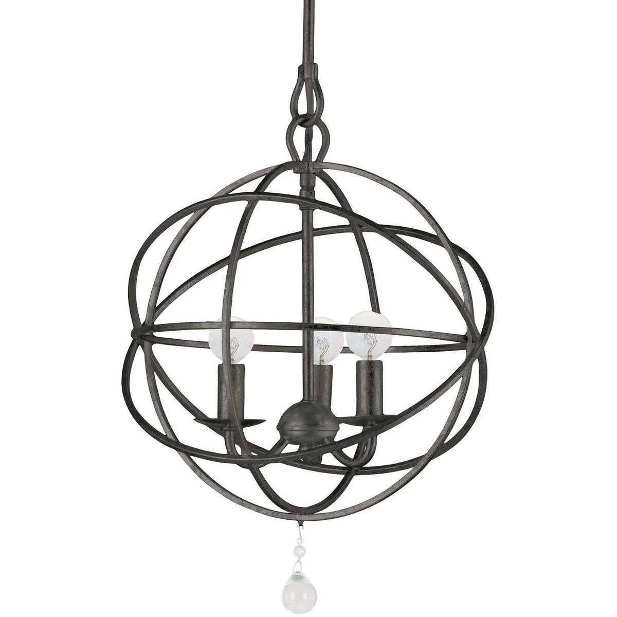 Crystorama - Solaris Three Light Mini Chandelier - 9225-EB | Montreal Lighting & Hardware