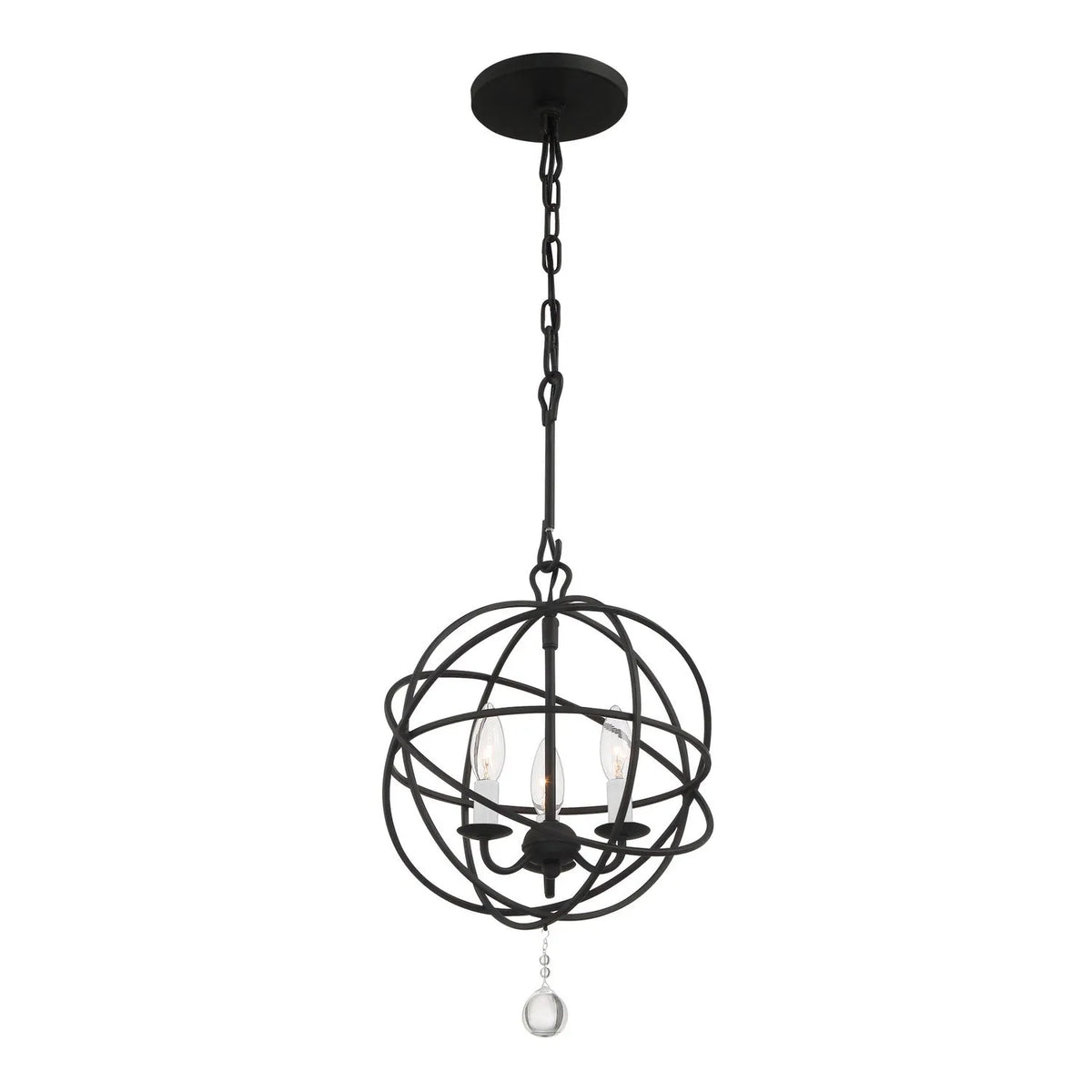 Crystorama - Solaris Three Light Mini Chandelier - 9225-EB | Montreal Lighting & Hardware