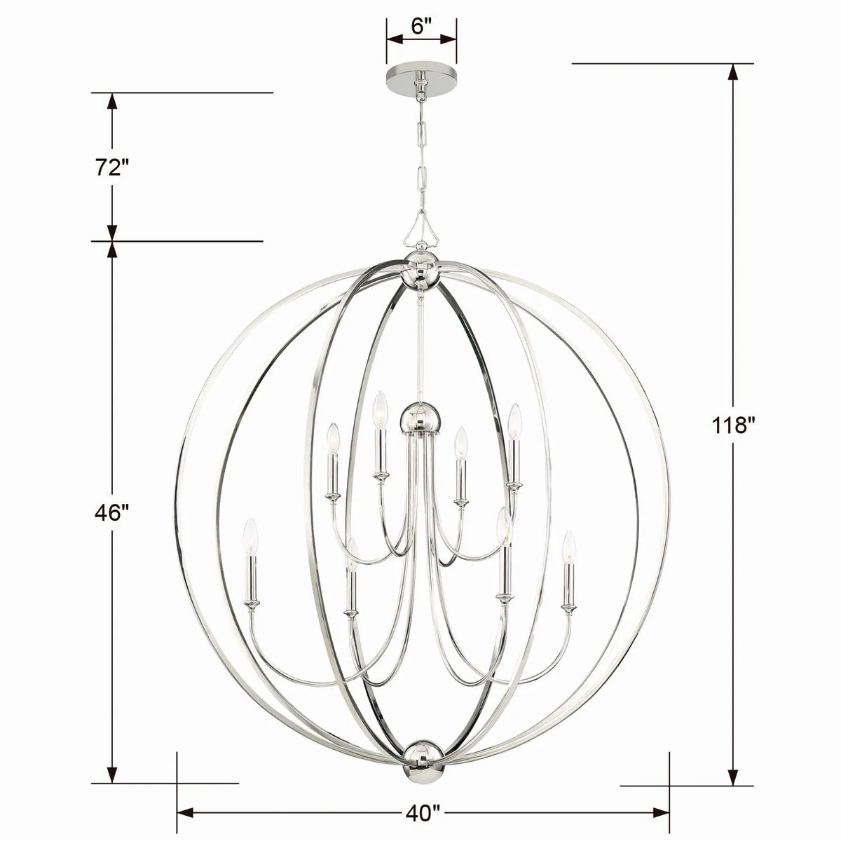 Crystorama - Sylvan Eight Light Chandelier - 2246-DB | Montreal Lighting & Hardware