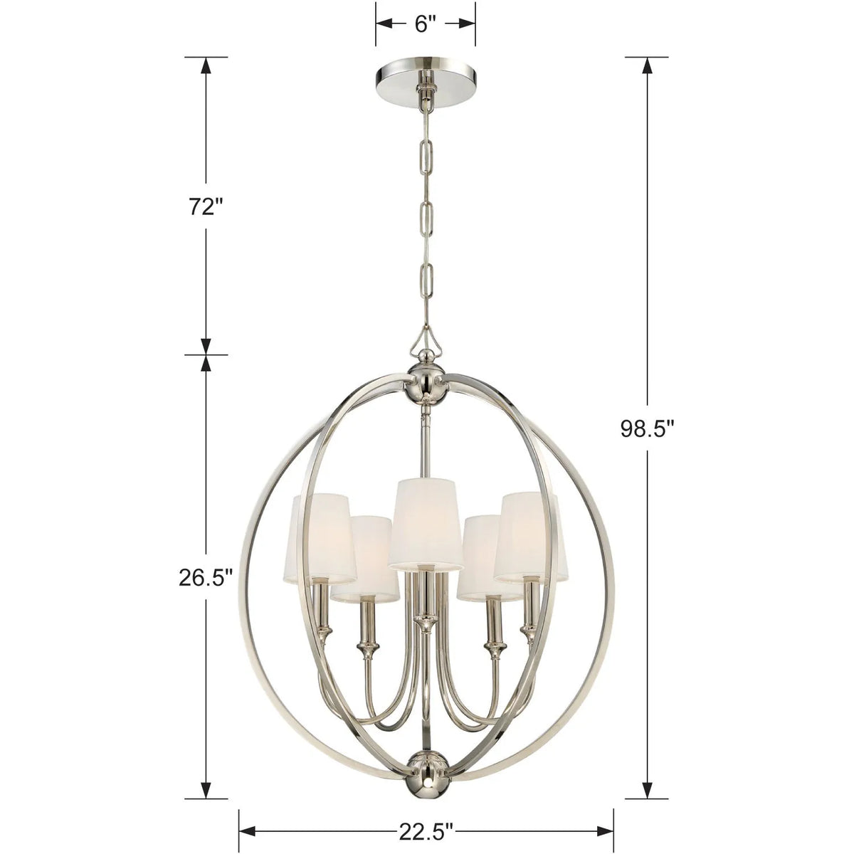 Crystorama - Sylvan Five Light Chandelier - 2247-DB | Montreal Lighting & Hardware