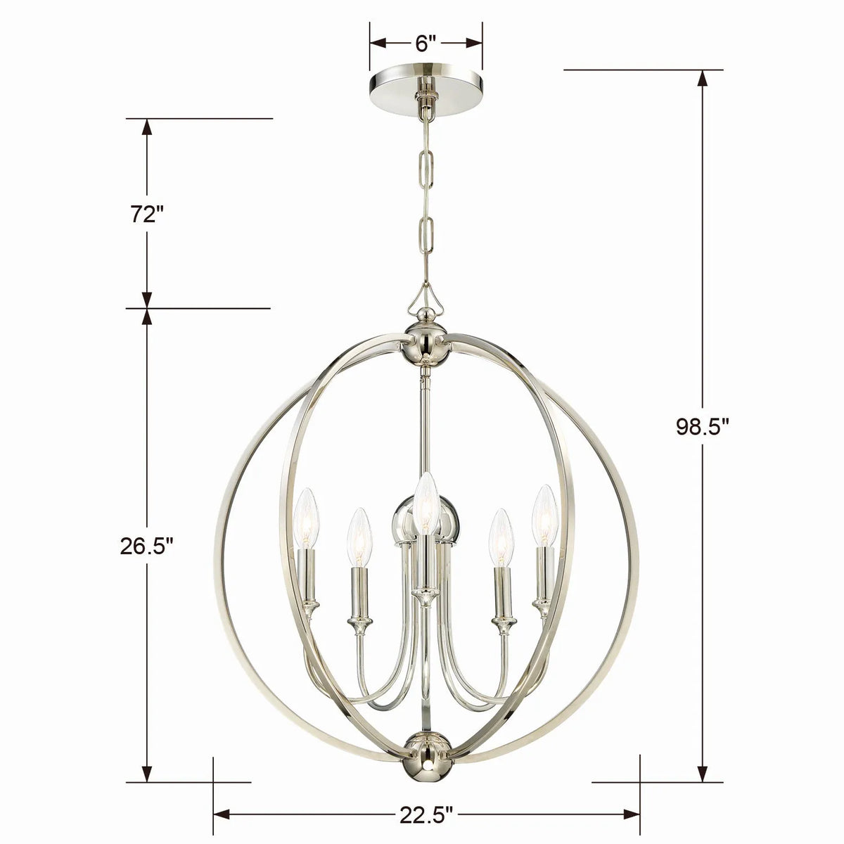 Crystorama - Sylvan Five Light Chandelier - 2247-DB | Montreal Lighting & Hardware