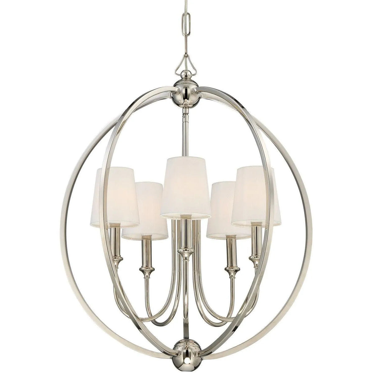 Crystorama - Sylvan Five Light Chandelier - 2247-PN | Montreal Lighting & Hardware