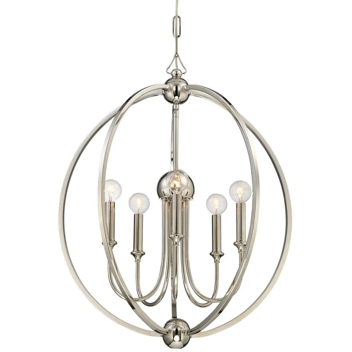 Crystorama - Sylvan Five Light Chandelier - 2247-PN_NOSHADE | Montreal Lighting & Hardware