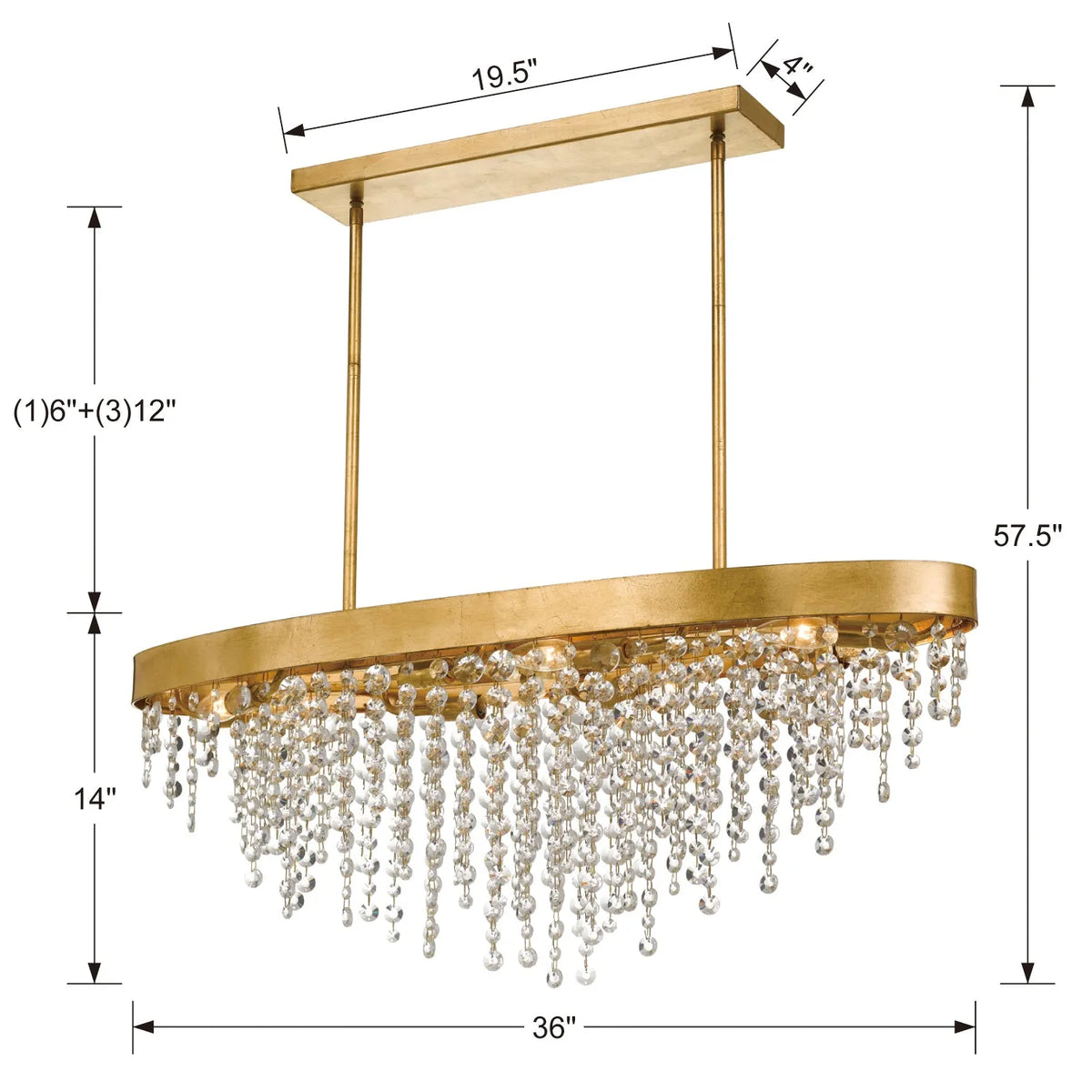 Crystorama - Winham Eight Light Chandelier - WIN-619-GA-CL-MWP | Montreal Lighting & Hardware