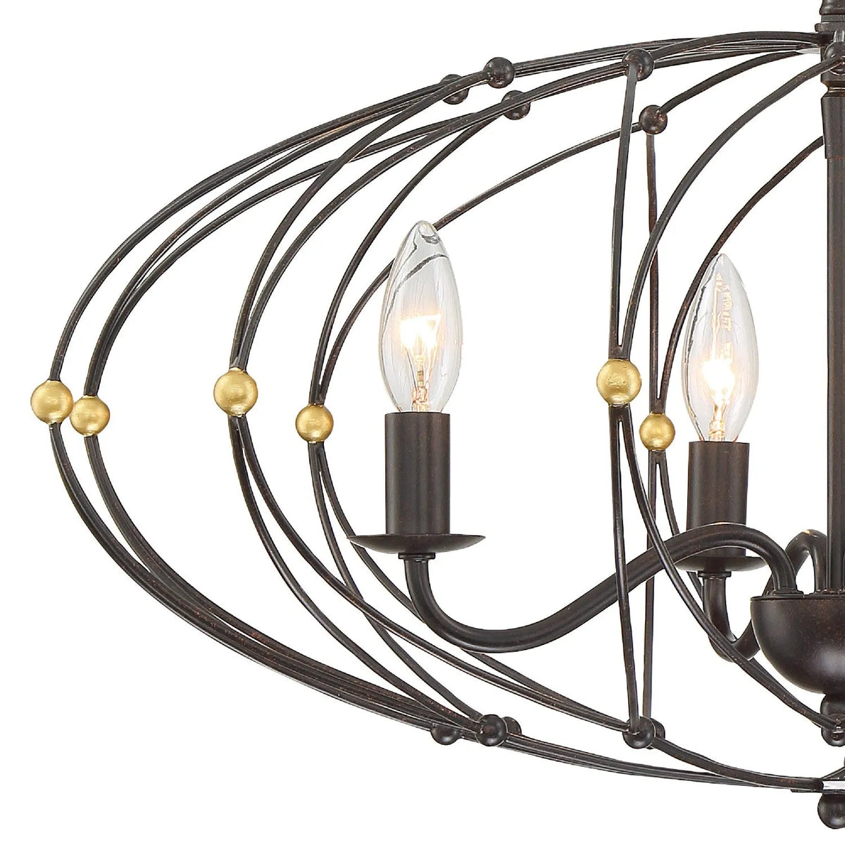 Crystorama - Zucca Four Light Chandelier - ZUC-A9034-EB-GA | Montreal Lighting & Hardware