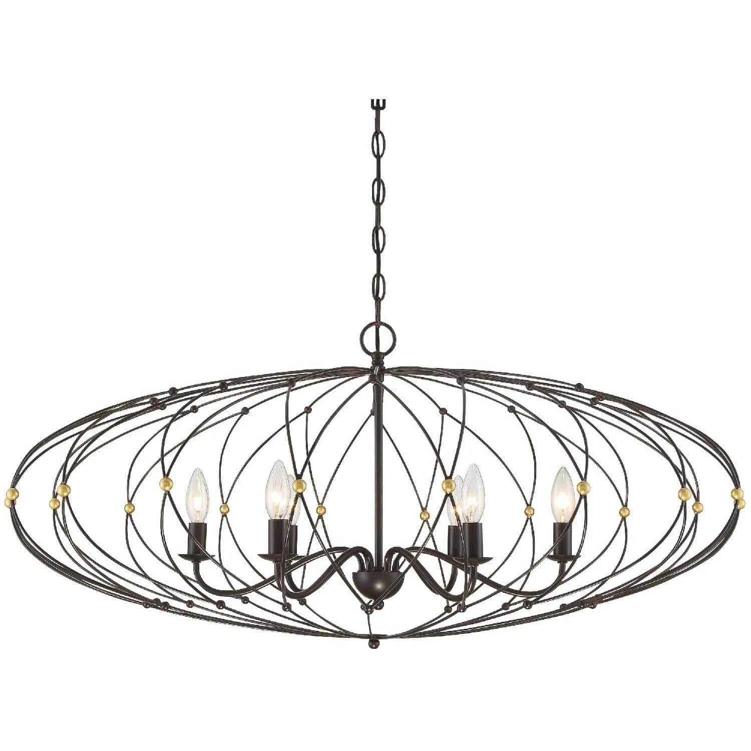 Crystorama - Zucca Oval Chandelier - ZUC-A9036-EB-GA | Montreal Lighting & Hardware