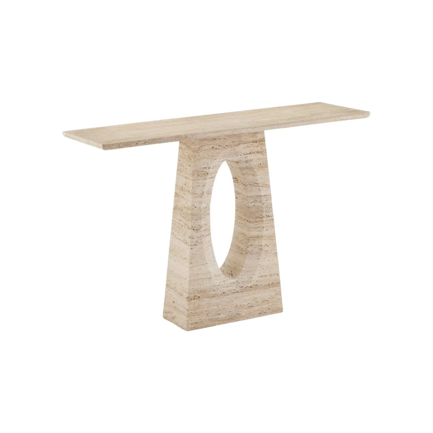 Currey and Company - Demi Travertine Console Table - 3000-0286 | Montreal Lighting & Hardware