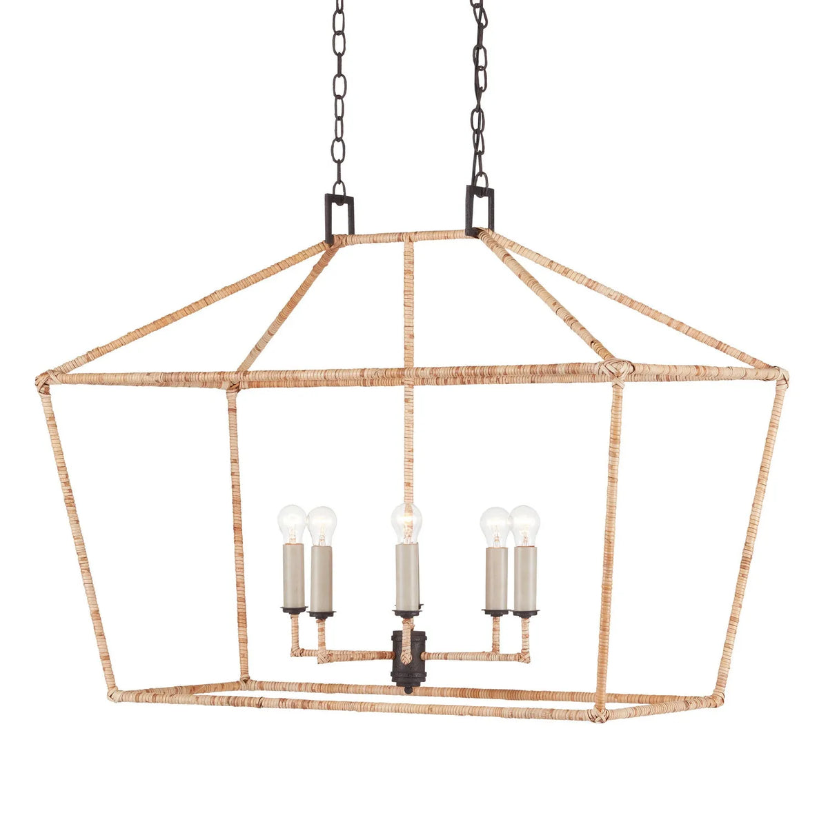 Currey and Company - Denison Rattan Lantern - 9000-0871 | Montreal Lighting & Hardware